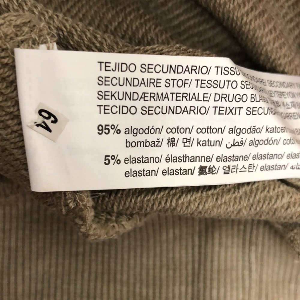 NWT Zara Light Khaki Washed Sweatshirt w Buttons - Picture 12 of 12